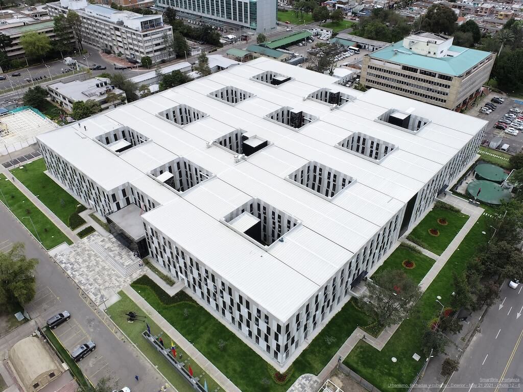 Ministry of Defense headquarters — aerial view, Colombia.